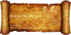 Veres Oriána névjegykártya
